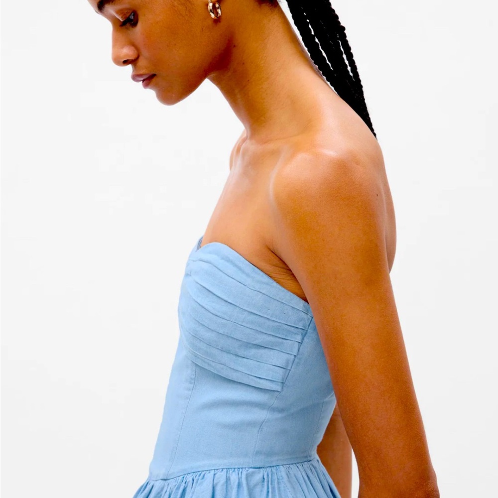 Gap X LoveShackFancy Denim Tiered Maxi Dress size 4~ brand new without tags